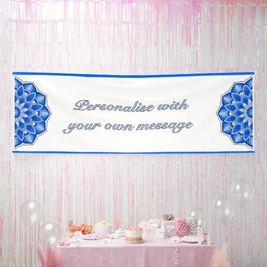 Mandala in blauw spandoek (Feest)
