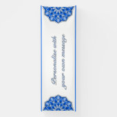 Mandala in blauw spandoek (Verticaal)