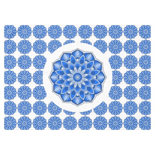 Mandala in blauw Tafelkleed (Voorkant (Horizontaal))