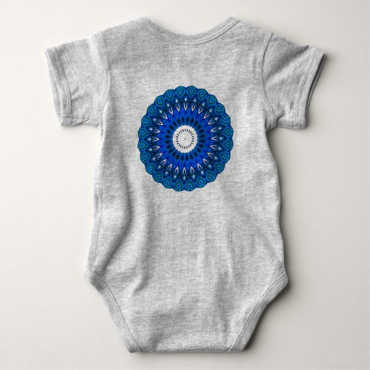 Mandala in blauwe Baby en volwassen kleding Romper (Achterkant)
