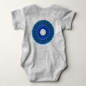 Mandala in Blauwe Baby- en Volwassenenkleding Romper (Achterkant)