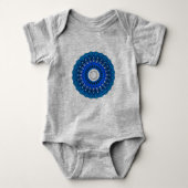 Mandala in Blauwe Baby- en Volwassenenkleding Romper (Voorkant)