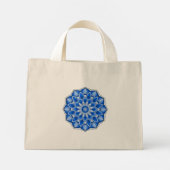 Mandala in blauwe Canvas tas (Achterkant)