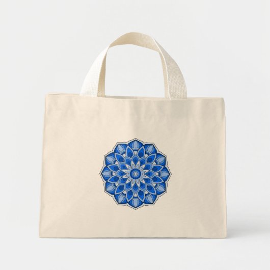 Mandala in blauwe Canvas tas (Voorkant)