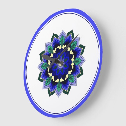Mandala in blue grote klok (Hoek)