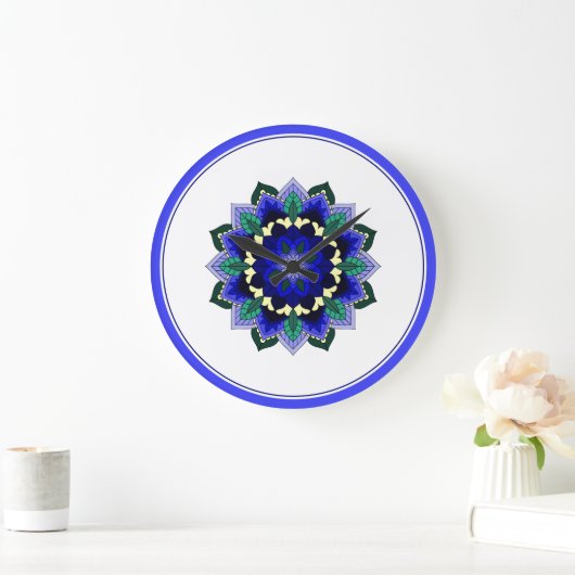 Mandala in blue grote klok (Huis)
