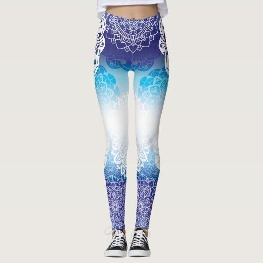 Mandala in Blue Hues Leggings (Voorkant)