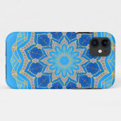 Mandala in elektrisch blauw en turkooise Case-Mate iPhone case (Achterkant (horizontaal))
