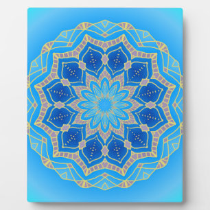 Mandala in elektrisch blauw en turkooise fotoplaat