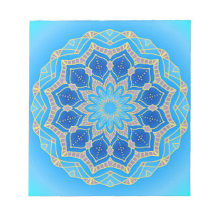 Mandala in elektrisch blauw en turkooise notitieblok