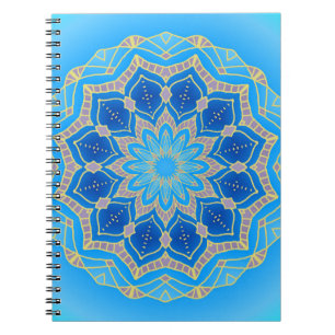Mandala in elektrisch blauw en turkooise notitieboek
