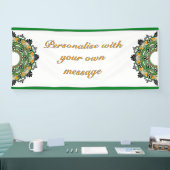 Mandala in geel en groen spandoek (Beurs)