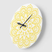 Mandala in Gold en White Grote Klok (Hoek)