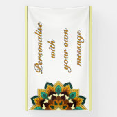 Mandala in goud spandoek (Verticaal)