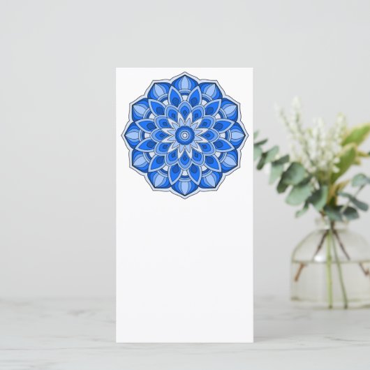 Mandala in het blauw (Staand voorkant)