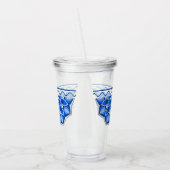 Mandala in het blauw acryl drinkbeker (Links)