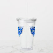 Mandala in het blauw acryl drinkbeker (Rechts)