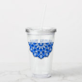 Mandala in het blauw acryl drinkbeker (Achterkant)