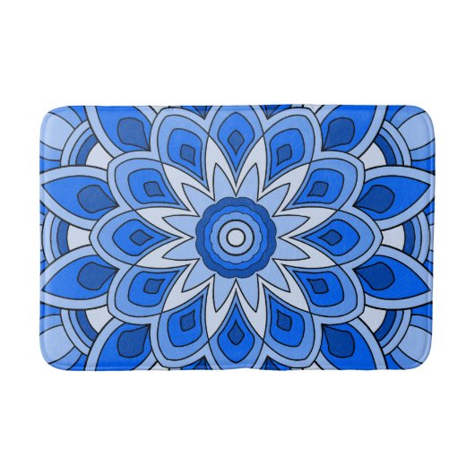 Mandala in het blauw badmat (Voorkant)