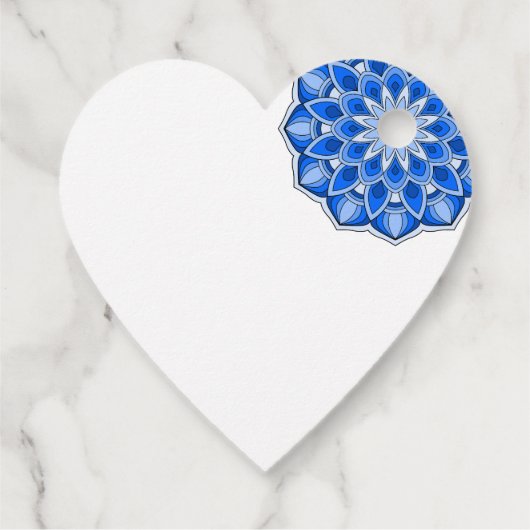 Mandala in het blauw bedankjes labels (Achterkant)