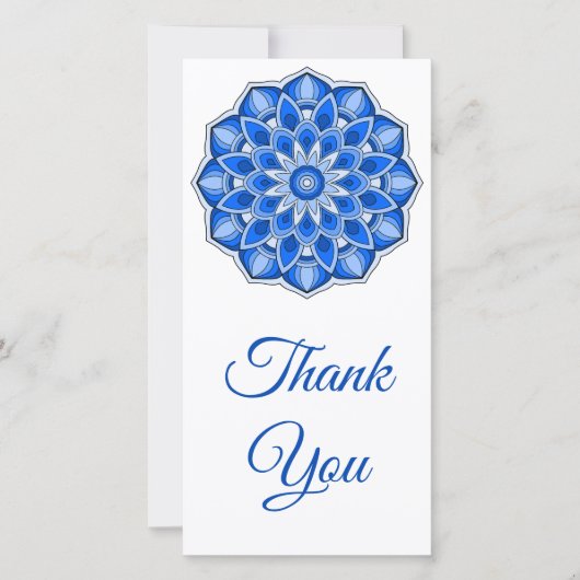 Mandala in het blauw bedankkaart (Voorkant)