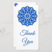 Mandala in het blauw bedankkaart (Voorkant / Achterkant)