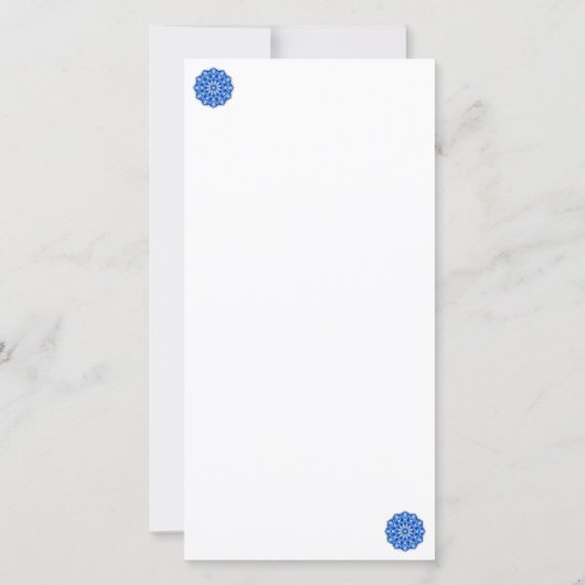 Mandala in het blauw bedankkaart (Achterkant)