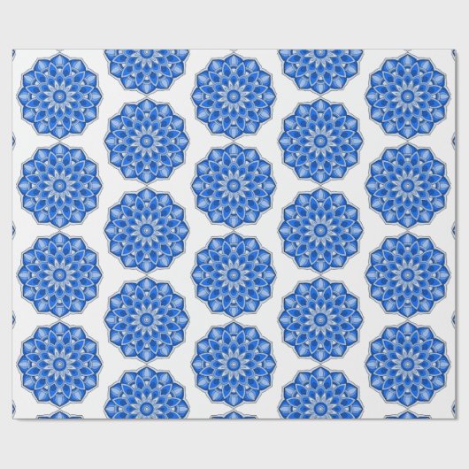 Mandala in het blauw cadeaupapier (Vlak)