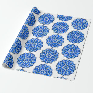 Mandala in het blauw cadeaupapier
