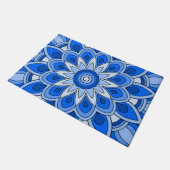 Mandala in het blauw deurmat (Schuin)