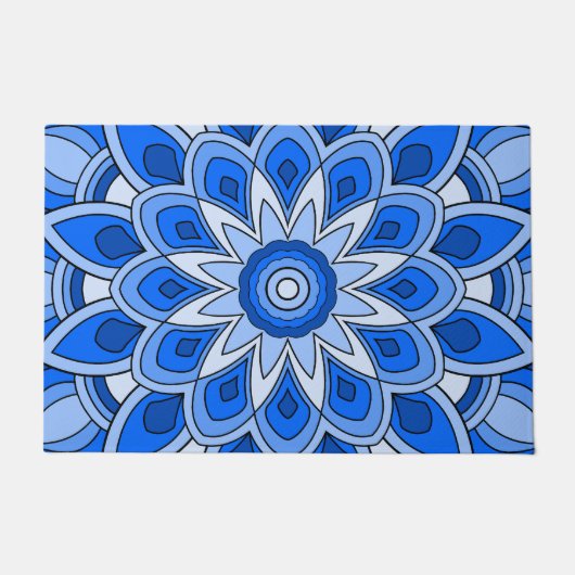 Mandala in het blauw deurmat (Voorkant)