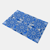Mandala in het blauw deurmat (Schuin)