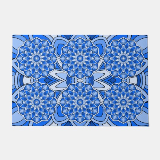 Mandala in het blauw deurmat (Voorkant)