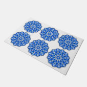 Mandala in het blauw deurmat (Schuin)