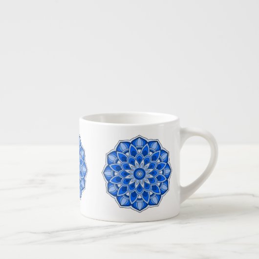 Mandala in het blauw espresso kop (Rechts)