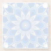 Mandala in het blauw glazen onderzetter (Achterkant)
