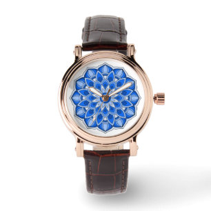 Mandala in het blauw horloge