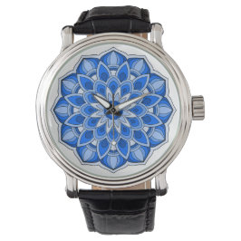 Mandala in het blauw horloge