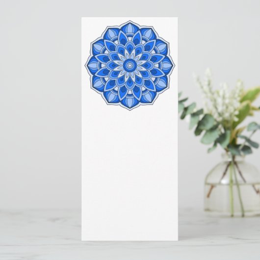 Mandala in het blauw kaart (Staand voorkant)