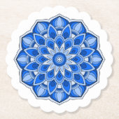 Mandala in het blauw kartonnen onderzetters (Voorkant)