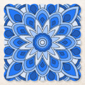 Mandala in het blauw kartonnen onderzetters (Voorkant)