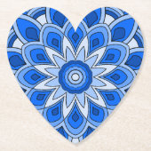 Mandala in het blauw kartonnen onderzetters (Voorkant)