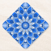 Mandala in het blauw kartonnen onderzetters (Voorkant)