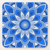 Mandala in het blauw kartonnen onderzetters (Voorkant)