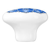 Mandala in het blauw keramische knop (Zijkant)