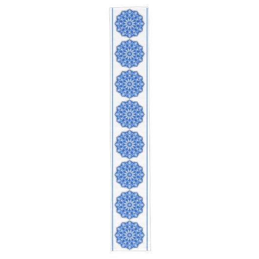 Mandala in het blauw lange tafelloper (Voorkant)