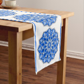 Mandala in het blauw lange tafelloper (Voorbeeld)
