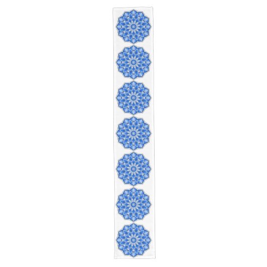 Mandala in het blauw lange tafelloper (Voorkant)