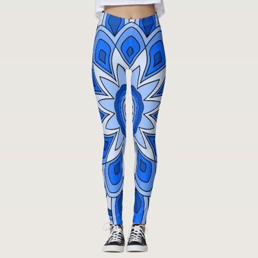 Mandala in het blauw leggings (Voorkant)