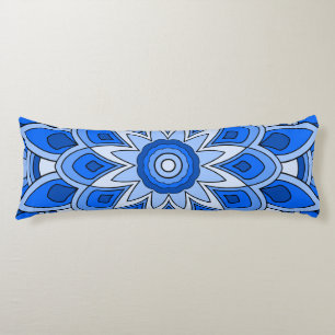 Mandala in het blauw lichaamskussen